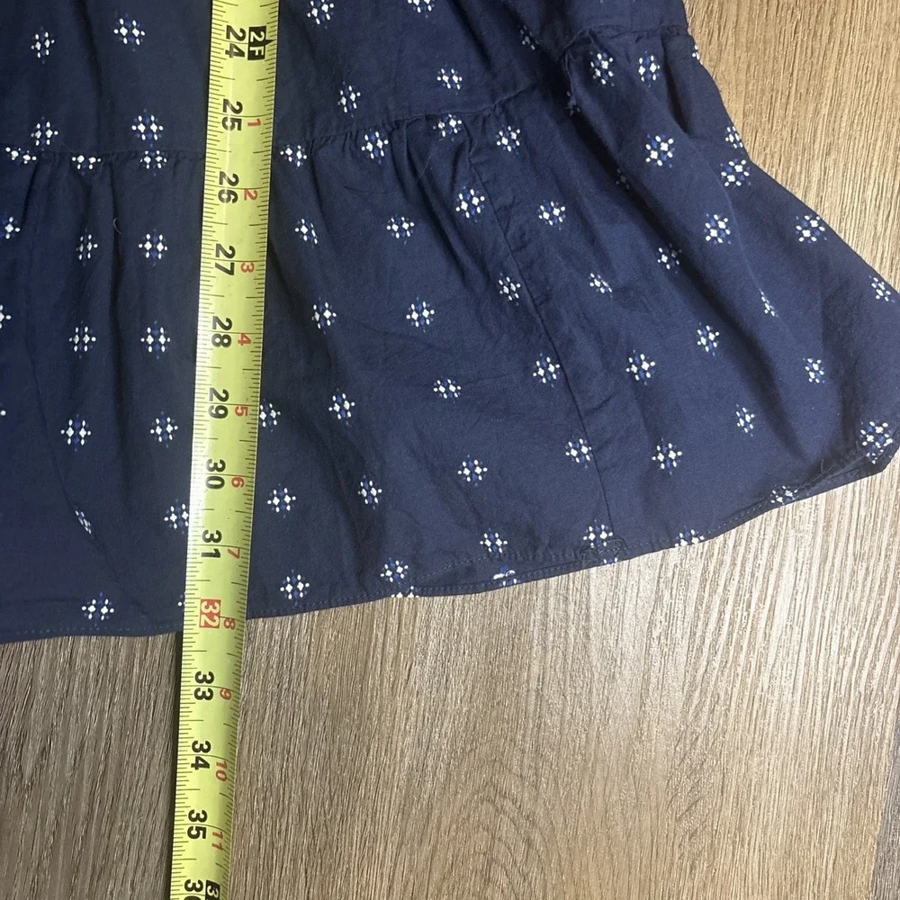 Madewell Navy Tiered Mini Dress with Microprint